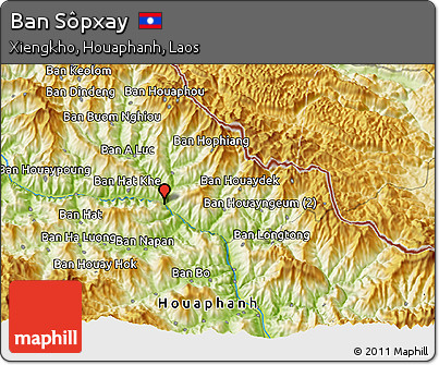 Physical 3D Map of Ban Sôpxay