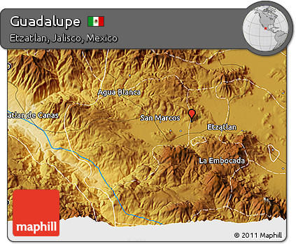 Physical 3D Map of Guadalupe