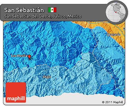 Political 3D Map of San Sebastián