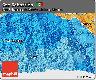 Political 3D Map of San Sebastián