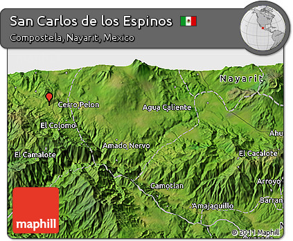 Satellite 3D Map of San Carlos De Los Espinos