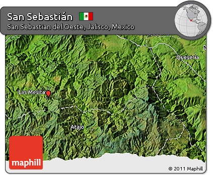 Satellite 3D Map of San Sebastián