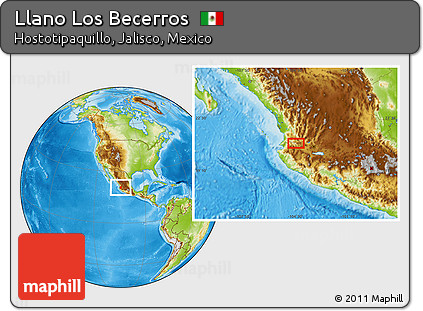 Physical Location Map of Llano Los Becerros