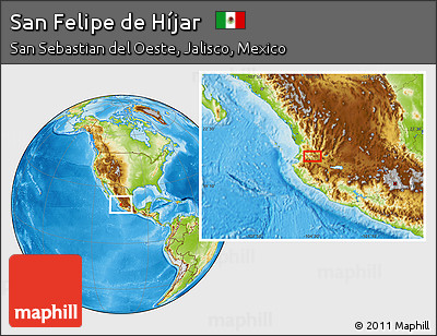 Physical Location Map of San Felipe De Híjar