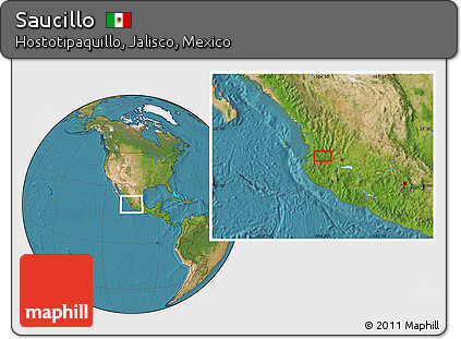Satellite Location Map of Saucillo