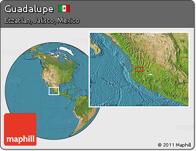 Satellite Location Map of Guadalupe