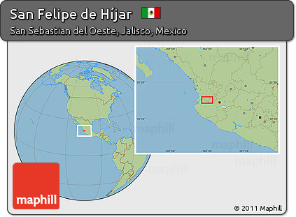 Savanna Style Location Map of San Felipe De Híjar