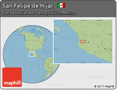 Savanna Style Location Map of San Felipe De Híjar