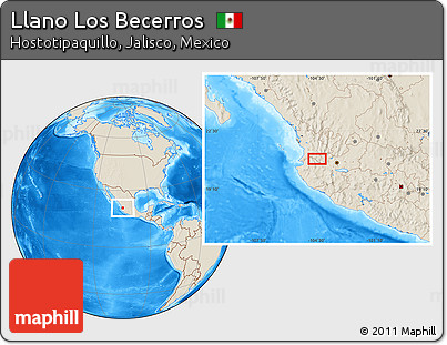 Shaded Relief Location Map of Llano Los Becerros