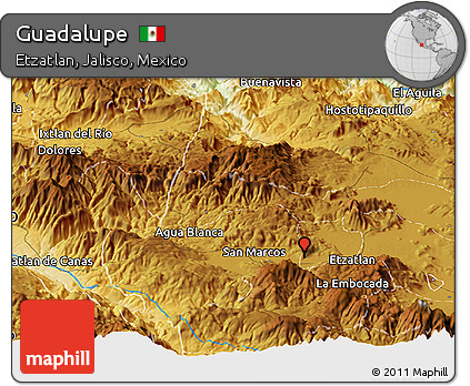 Physical Panoramic Map of Guadalupe