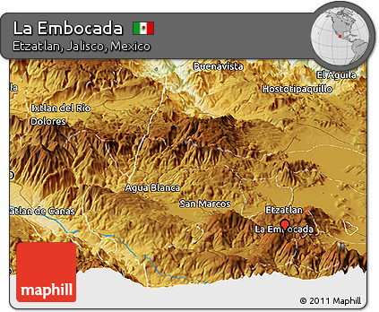 Physical Panoramic Map of La Embocada