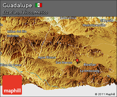 Physical Panoramic Map of Guadalupe