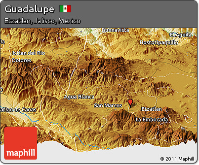 Physical Panoramic Map of Guadalupe