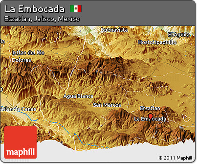 Physical Panoramic Map of La Embocada
