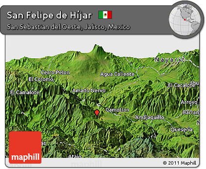 Satellite Panoramic Map of San Felipe De Híjar