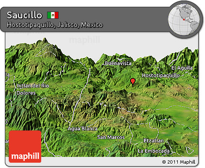 Satellite Panoramic Map of Saucillo