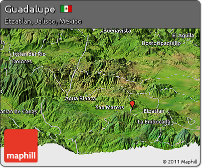 Satellite Panoramic Map of Guadalupe