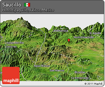 Satellite Panoramic Map of Saucillo