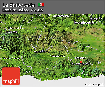 Satellite Panoramic Map of La Embocada