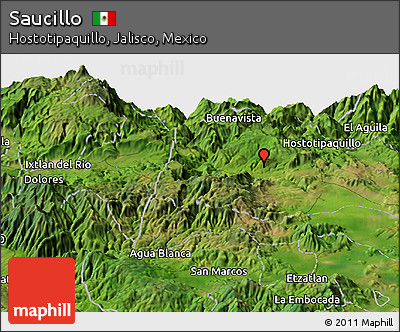 Satellite Panoramic Map of Saucillo