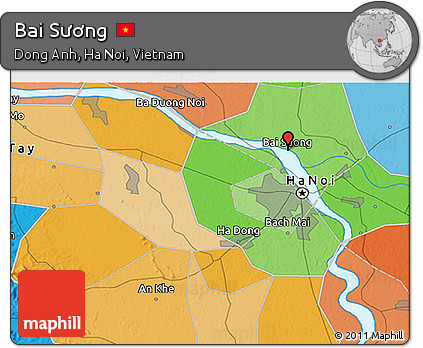 Political 3D Map of Bai Sương