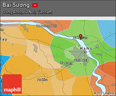 Political 3D Map of Bai Sương