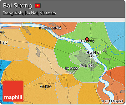 Political 3D Map of Bai Sương