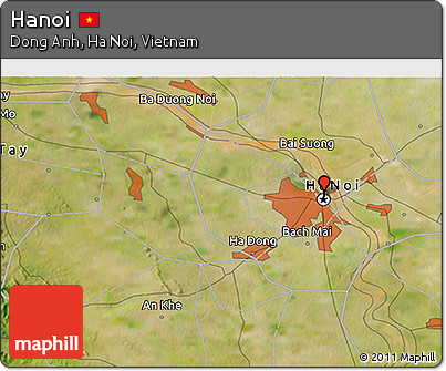 Satellite 3D Map of Hanoi