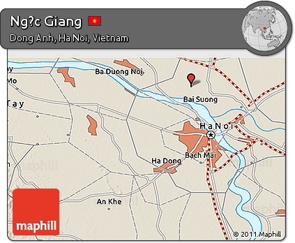 Shaded Relief 3D Map of Ngọc Giang