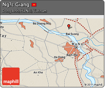 Shaded Relief 3D Map of Ngọc Giang