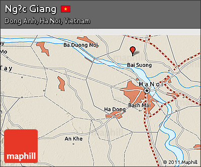 Shaded Relief 3D Map of Ngọc Giang