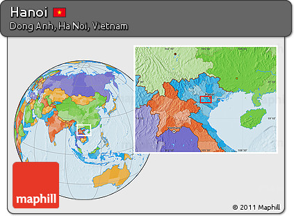 Political Location Map of Hanoi