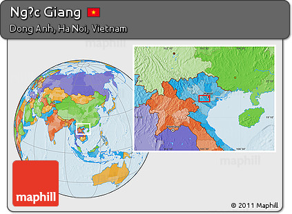 Political Location Map of Ngọc Giang
