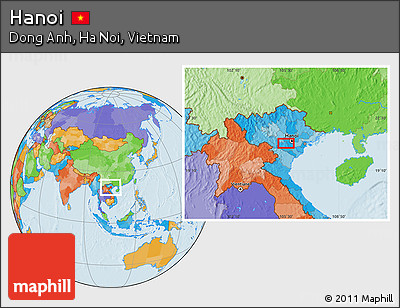 Political Location Map of Hanoi