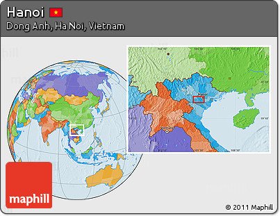 Political Location Map of Hanoi