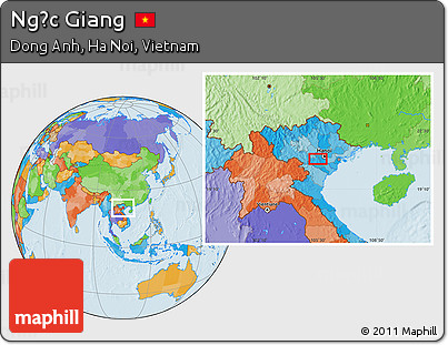 Political Location Map of Ngọc Giang