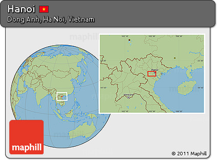 Savanna Style Location Map of Hanoi