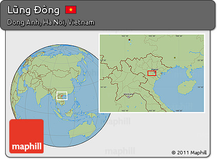 Savanna Style Location Map of Lũng Ðông