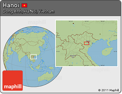 Savanna Style Location Map of Hanoi