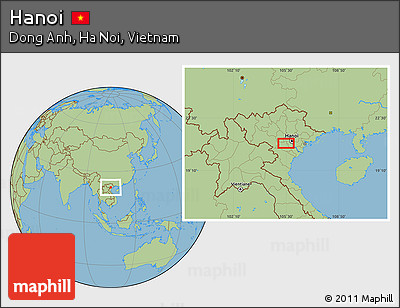 Savanna Style Location Map of Hanoi