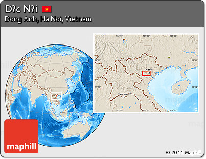 Shaded Relief Location Map of Dục Nội