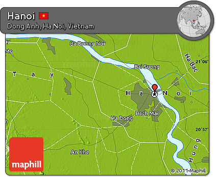 Physical Map of Hanoi