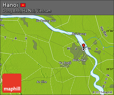 Physical Map of Hanoi