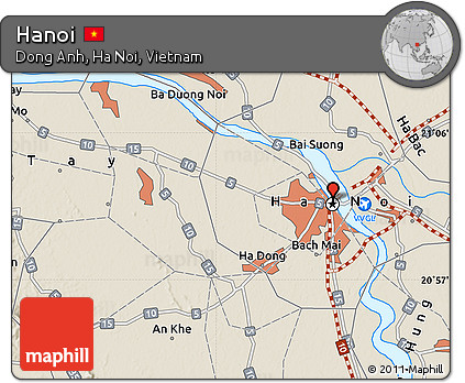 Shaded Relief Map of Hanoi