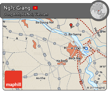 Shaded Relief Map of Ngọc Giang
