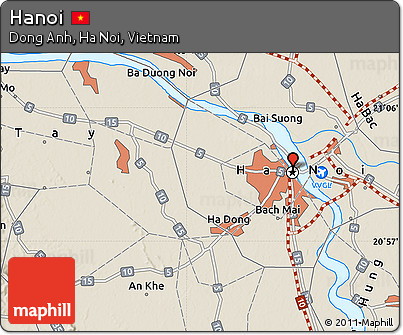 Shaded Relief Map of Hanoi