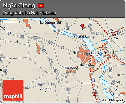 Shaded Relief Map of Ngọc Giang