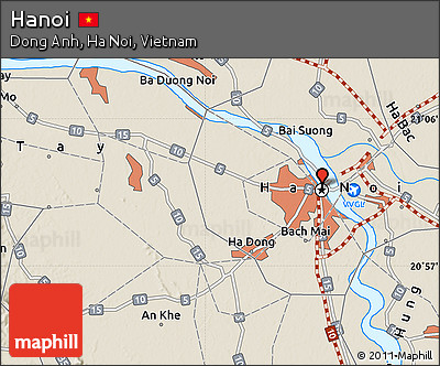 Shaded Relief Map of Hanoi