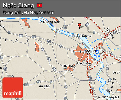 Shaded Relief Map of Ngọc Giang