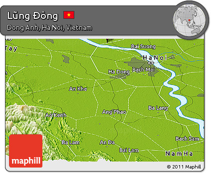 Physical Panoramic Map of Lũng Ðông